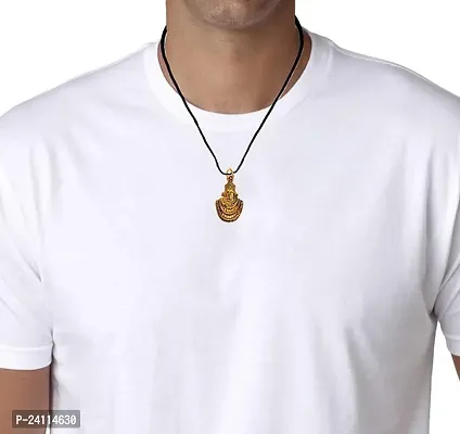 De-Ultimate Unisex Stainless Steel Golden Color Small Size Hindu God Lord Shri Baba Khatu Shyam/Barbarika Ji Face/Head Locket Pendant Necklace With Cotton Dori Spiritual Religious Jewellery Set-thumb5