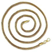 De-Ultimate (Set Of 2 Pcs) Golden Color Unisex Daily And Party Wear 5mm Width 60 Cm Long Thick Imitation Snake Design Smooth Necklace Herringbone Chain-thumb1