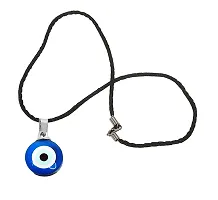 De-Ultimate JAR0534 Big Size Unisex Round Dual Side Blue Stone Bead Evil Eyes Nazar Suraksha Kavach Locket Pendant Charm Necklace With Cotton Thread Dori-thumb2