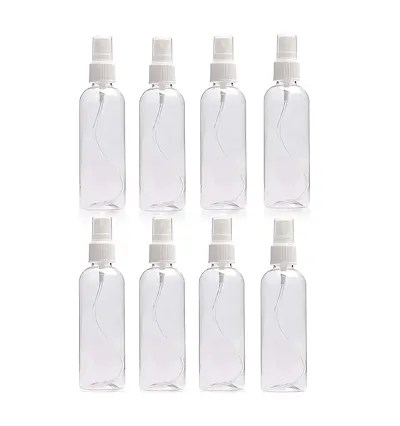 De-Ultimate Set Of 8 Multipurpose Transparent Refillable Reusable Container Spray Bottle 50 ml Liquid Dispenser