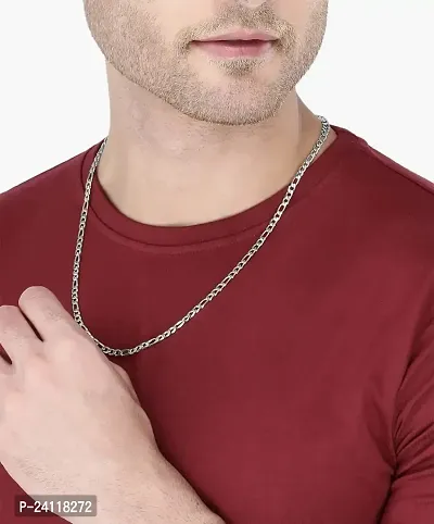 De-Ultimate 19.5 Size Silver Color Stainless Steel Metal Fashion Artificial Intimation Casual Style Daily Use Necklace Chain For Men  Women-thumb5