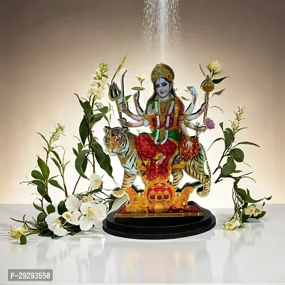 De-Ultimate Mdf Cutout Durga Shakti/shera Wali Mata 2d Wooden Sticker Statue God Stand-thumb0