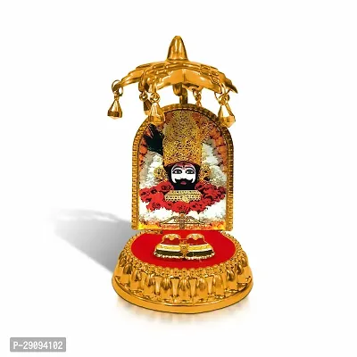 De-Ultimate Lord Khatu Shyam Baba/barbarik with Charan Paduka and Umbrella Chhatra God Idol-thumb0