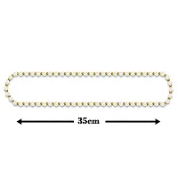 De-Autocare Lifestyle 10mm Traditional Antique Style Classic White  Golden Moti Mala With Jay Shree Shyam Teen Baan White Stone Round Locket-thumb1