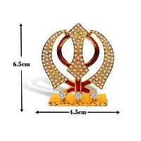 De-Ultimate Sikh Religious Symbol Khanda Sahib Idol (Prince St-643) Multicolor Metal God Stand Statue for Home/ Mandir/office Table Decor /Car Dashboard Murti Showpiece-thumb1