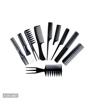 De-Ultimate Combo Of Neck Bib Ties With Pocket With Black Hair Cutting Sheet Hairdressing And Professional Hair Styling Combs And Scissors Tools Set-thumb2