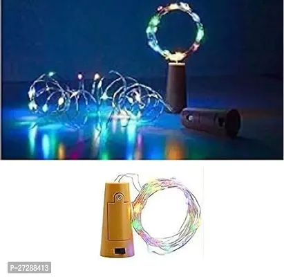 De-Ultimate 20 Multicolor Led Wine Bottle Cork Copper 3.05 Mtr Wire String, 2m Battery Operated Lights for Wine Bottle Glass Jar Painted Transparent Container Cafe(Multicolor,Pack Of 1)-thumb0