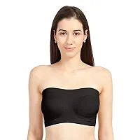 De-Ultimate Women's and Girls Comfortable Cotton Black Stretchable Strapless Tube Bra for Sport, Gym, Yoga, Running, Dancing, Cycling (Free Size)-thumb3