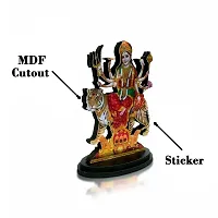 De-Ultimate Mdf Cutout Durga Shakti/shera Wali Mata 2d Wooden Sticker Statue God Stand-thumb1