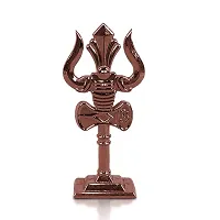 De-Ultimate Metal Shiv,mahadev Big Trishul,trident with Damaru Double Side God Stand for Gifting, Home/Office Table/Car Dashboard Accessories-thumb2