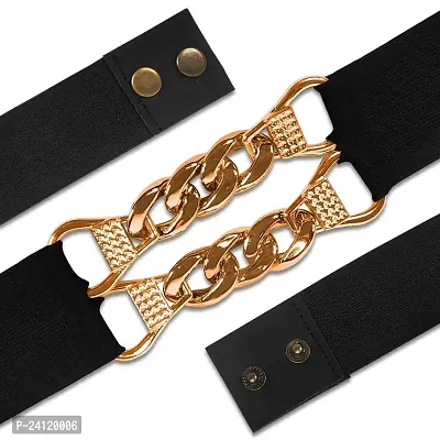 De-Autocare JCWB0012-11 Women's and Girls Plain Adjustable Stylish Double Kadi Chain Design Ladies Waist Belts Belt for Fancy Saree, Western Dress, Long Gown, Traditional Dresses-thumb0