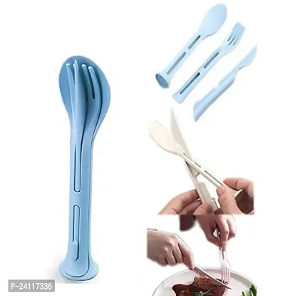 De-Ultimate 3 in 1 Reusable Spoon,Knife Forks Tableware,Spoon and Fork Set for Travel, Picnic, Camping or Daily Use