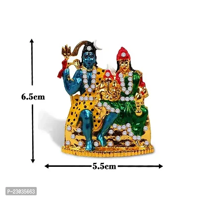 De-Ultimate Lord Shiv Parivar| Shiv-Leela| Idol (St-696) Multicolor Metal God Stand Statue for Home/ Mandir/office Table Decor /Car Dashboard Murti Showpiece-thumb2