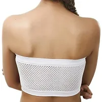 De-Ultimate Women's and Girls Comfortable Cotton White Stretchable Strapless Tube Bra for Sport, Gym, Yoga, Running, Dancing, Cycling (Free Size)-thumb1