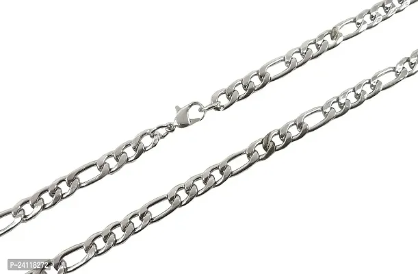 De-Ultimate 19.5 Size Silver Color Stainless Steel Metal Fashion Artificial Intimation Casual Style Daily Use Necklace Chain For Men  Women-thumb3