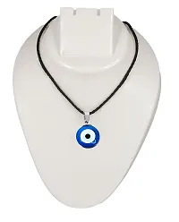 De-Ultimate JAR0534 Big Size Unisex Round Dual Side Blue Stone Bead Evil Eyes Nazar Suraksha Kavach Locket Pendant Charm Necklace With Cotton Thread Dori-thumb3