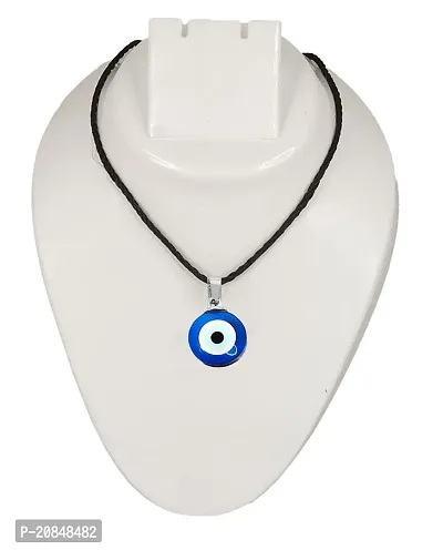 De-Ultimate JAR0534 Big Size Unisex Round Dual Side Blue Stone Bead Evil Eyes Nazar Suraksha Kavach Locket Pendant Charm Necklace With Cotton Thread Dori-thumb4