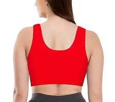 De-Ultimate Combo of 2 Pcs Everyday Wear Red and Beige Color Women's and Girls Comfortable Cotton Innerwear Stretchable Non Padded Non-Wired Sports Air Bra for Sport, Gym, Yoga, Running, Dancing-thumb2