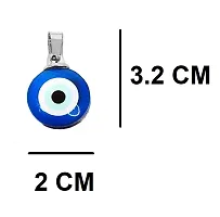 De-Ultimate JAR0534 Big Size Unisex Round Dual Side Blue Stone Bead Evil Eyes Nazar Suraksha Kavach Locket Pendant Charm Necklace With Cotton Thread Dori-thumb1