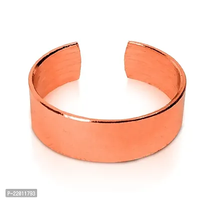 De-Ultimate Rose-Gold Color Unisex Stylish Trending Stainless Steel Adjustable Open-Cuff Plain Thin Funky Thumb/Toe/Knuckle Finger Band Ring (Free Size)