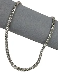 De-Ultimate Silver Color 22 Size 5mm Thickness Braided Wheat Link Rope Stainless Steel Heavy Duty Casual Style Daily Use Necklace Chain For Boy's And Men's-thumb3