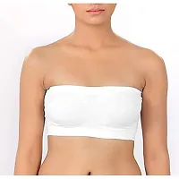 De-Ultimate Set of 2 Pcs Women's and Girls Comfortable Cotton White Stretchable Strapless Tube Bra for Sport, Gym, Yoga, Running, Dancing, Cycling (Free Size)-thumb4