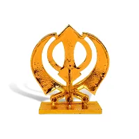 De-Ultimate Sikh Religious Symbol Khanda Sahib Idol (Prince St-643) Multicolor Metal God Stand Statue for Home/ Mandir/office Table Decor /Car Dashboard Murti Showpiece-thumb3