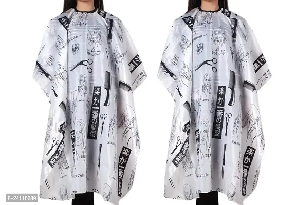 De-Ultimate Set 0f 2 pcs Printed Hair Cutting Sheet Hairdressing Gown Cape Barber Cloth Makeup Apron