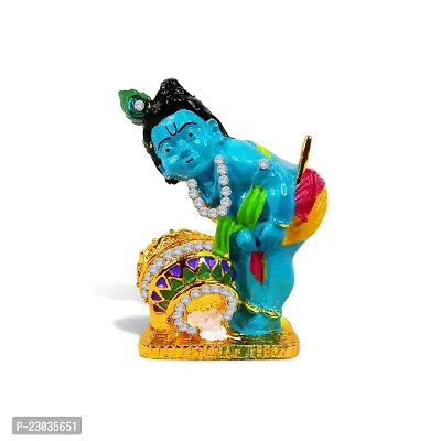 De-Ultimate Bal Gopal Krishna with Makhan Mutki Idol (St-949) Multicolor Metal God Stand Statue for Home/ Mandir/office Table Decor /Car Dashboard Murti Showpiece-thumb5