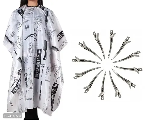 De-Ultimate Combo Of Hair Styling Silver Setting Clip Set With Printed Hair Cutting Sheet