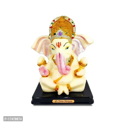 De-Ultimate Shree Lord Ganesha Radium Statues Ganesh Ganpati (Md:2028) Beautiful Idol Showpiece for Home Decoration, Gift Item  Car Dashboard-thumb0