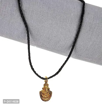 De-Ultimate Unisex Stainless Steel Golden Color Small Size Hindu God Lord Shri Baba Khatu Shyam/Barbarika Ji Face/Head Locket Pendant Necklace With Cotton Dori Spiritual Religious Jewellery Set-thumb4