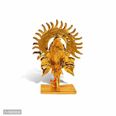 De-Ultimate Lord Sun Ganesha | Ganpati | Vighanharta Face Idol (St-1217) Multicolor Metal God Stand Statue for Home/ Mandir/office Table Decor /Car Dashboard Murti Showpiece-thumb4