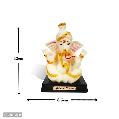 De-Ultimate Sitting Vighnaharta/ganpati/bappa Idol( Ganesh Pagadi /Model No-2164) Multicolor Unbreakable Radium God Stand for Home Decor/car Dashboard/mandir Pooja Murti/temple Puja/office Table Showpiece-thumb2