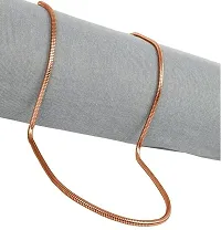 De-Ultimate Classic Rose-Gold Plated Daily And Party Wear Metal 5mm Width 55 cm Long Thick Imitation Snake Smooth Necklace Herringbone Chain For Men's And Women's-thumb1