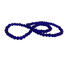 De-Ultimate (Set Of 4 Pcs) Combo Of Unisex Black  Blue Color Medium Size 24cm Size 8mm Beads Stone Moti Mala Chain Bracelet-thumb1