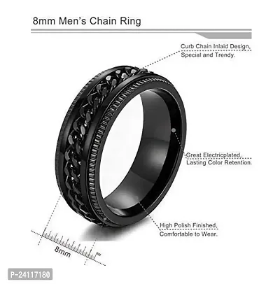 De-Ultimate (Size 20) Valentine's Day Love Couple Relieve Anxiety Rotatable Cuban Link Chain Inlaid Spinner Fidget Band Finger Rings For Men's  Women's-thumb2