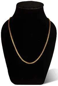 De-Ultimate (Set Of 2 Pcs) Golden Color Unisex Daily And Party Wear 5mm Width 60 Cm Long Thick Imitation Snake Design Smooth Necklace Herringbone Chain-thumb3