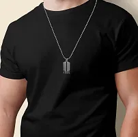 De-Ultimate (Set Of 2 Pcs) Unisex Silver Color Fancy  Stylish Stainless Steel 3d Bts Logo Trending Name Army Letter Pendant Locket Necklace With Ball Chain For Fans Jewellery Set-thumb4