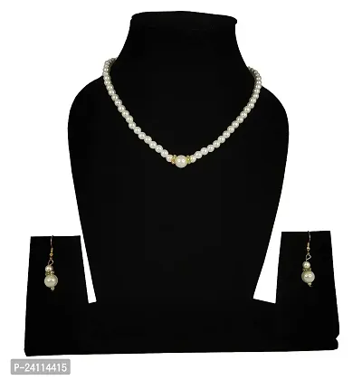 De-Ultimate (39cm Medium Size) Multicolor Fancy  Stylish Fashion Jewellery 6mm Beads Diamonds Stone Moti Mala with Jhumka Earings for Women's and Girls