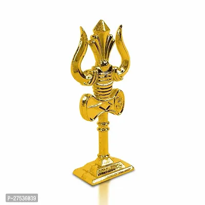 De-Ultimate Metal Shiv,mahadev Big Trishul,trident with  Damaru Double Side God Stand-thumb2