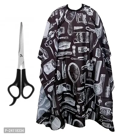 De-Ultimate Combo Of Hair Styling Salon Scissors With Black Printed Hair Cutting Sheet