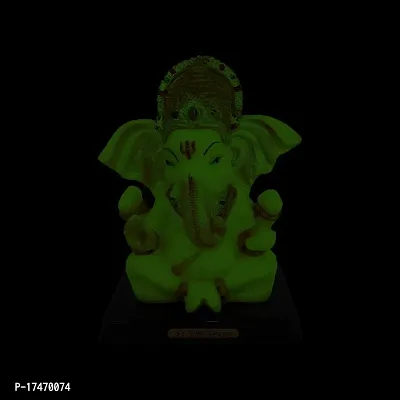 De-Ultimate Shree Lord Ganesha Radium Statues Ganesh Ganpati (Md:2028) Beautiful Idol Showpiece for Home Decoration, Gift Item  Car Dashboard-thumb3