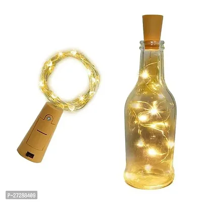 De-Ultimate 20 Led Wine Bottle Cork Copper 3.05 Mtr Wire String, 2m Battery Operated Lights for Wine Bottle Glass Jar Painted Transparent Container Cafe(Yellow Color,Pack Of 1)-thumb0