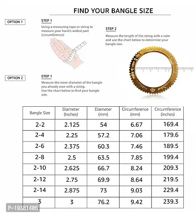 De-Ultimate (2 x 12 Size) Golden Color Trending Stainless Steel Metal WaheGuru Ji Punjabi Khanda Sikh Sardar Khalsa Symbol/Logo Hand Cuff Sarbloh Sharp Teeth Chakkri Zig Zag Design Wrist Kada-thumb3