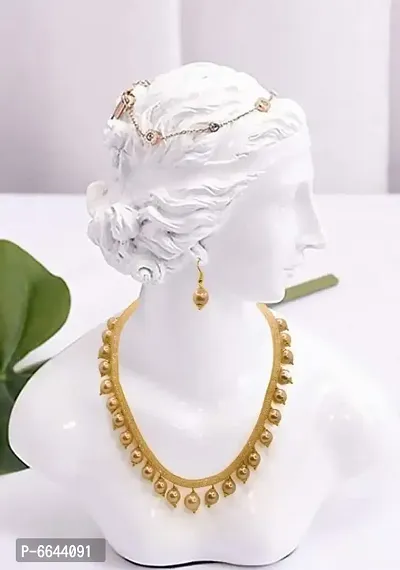 Stylish Alloy Golden Pearl Work Jewellery Set For Women-thumb4