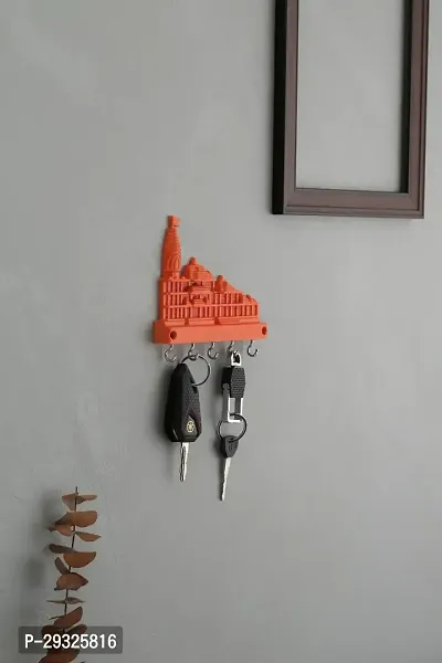 CHARACTER  Premium Ram Mandir Ayodhya Model Key Holder for Home | Plastic Hanging Key Chain Holder for Wall, Home  Office | Wedding Gift-thumb0