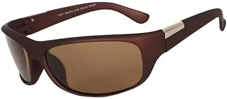 Fabulous Brown Plastic Round Sunglasses For Men-thumb3