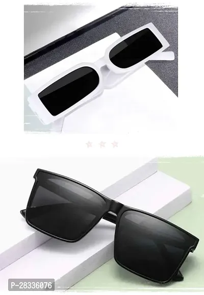 Fabulous Multicoloured Plastic Square Sunglasses For Men Pack Of 2-thumb2