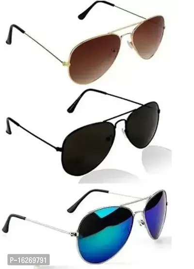 Aviator Sunglasses  (For Men  Women, Blue, Brown, Black)